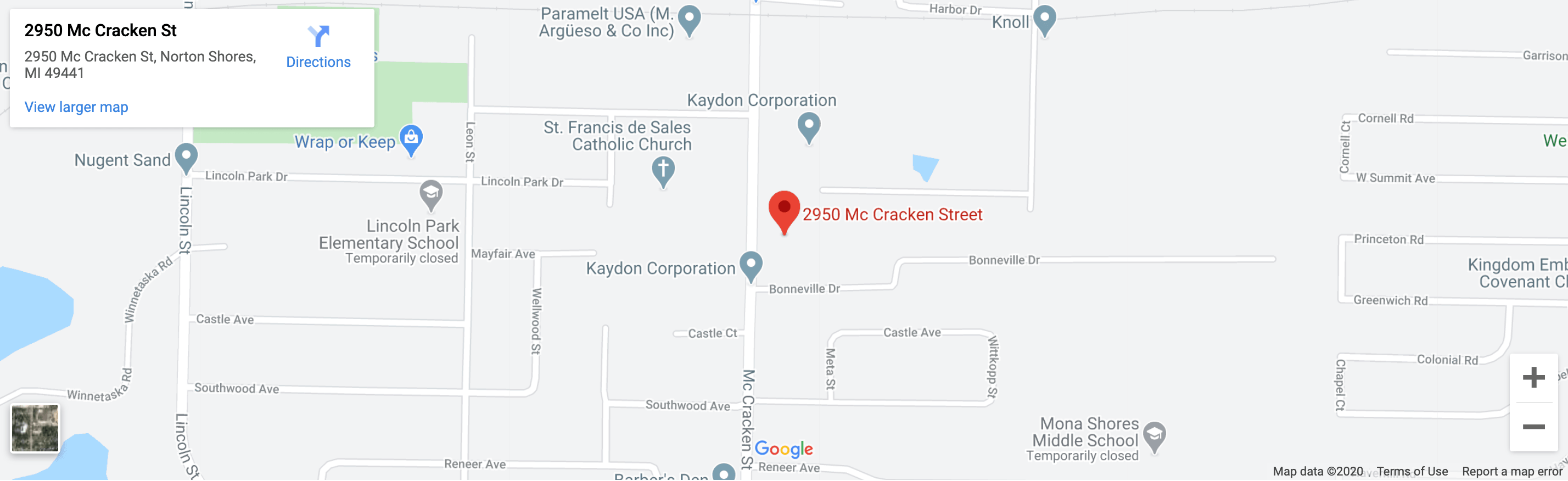 Muskegon Montessori Academy for Environmental Change is located at 2950 McCracken St. Norton Shores, MI 49441. This image will take you to google maps if clicked.